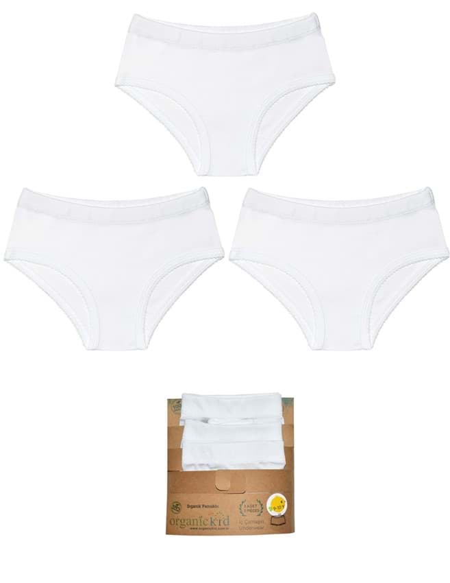 Basic Beyaz Kız Çocuk İç Çamaşır Set 3lü resmi